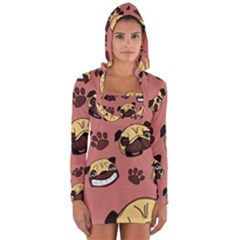 Happy Pugs Long Sleeve Hooded T-shirt