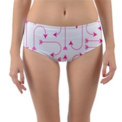 Arrows Girly Pink Cute Decorative Reversible Mid-waist Bikini Bottoms by Celenk