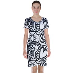 Seamless Tile Background Abstract Short Sleeve Nightdress