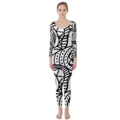 Seamless Tile Background Abstract Long Sleeve Catsuit by Celenk