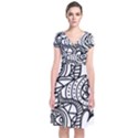 Seamless Tile Background Abstract Short Sleeve Front Wrap Dress View1