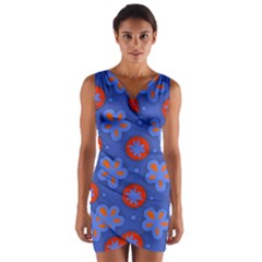 Seamless Tile Repeat Pattern Wrap Front Bodycon Dress by Celenk