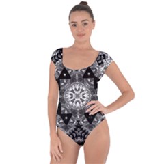 Mandala Calming Coloring Page Short Sleeve Leotard  by Celenk