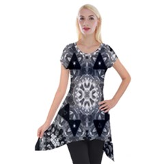 Mandala Calming Coloring Page Short Sleeve Side Drop Tunic by Celenk