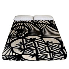 Background Abstract Beige Black Fitted Sheet (king Size) by Celenk