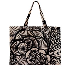 Background Abstract Beige Black Zipper Mini Tote Bag by Celenk