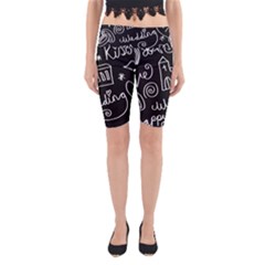 Wedding Chalkboard Icons Set Yoga Cropped Leggings