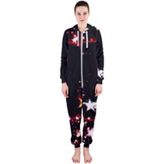 Circle Lines Wave Star Abstract Hooded Jumpsuit (ladies) 