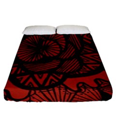 Background Abstract Red Black Fitted Sheet (queen Size) by Celenk