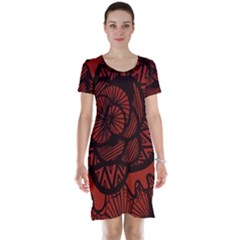 Background Abstract Red Black Short Sleeve Nightdress