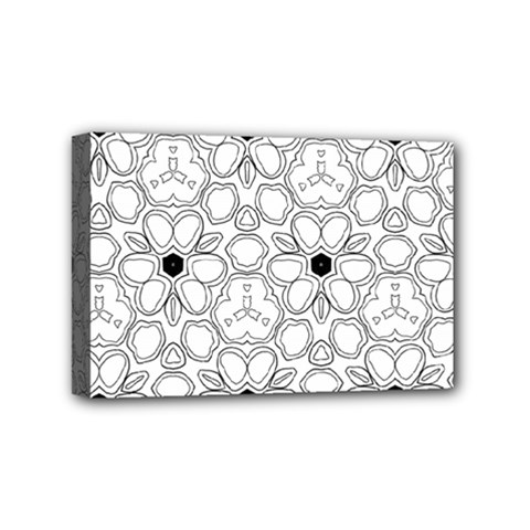 Pattern Zentangle Handdrawn Design Mini Canvas 6  X 4  by Celenk