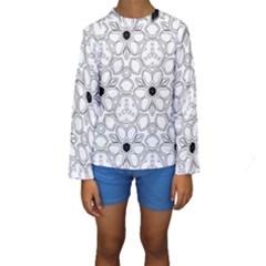 Pattern Zentangle Handdrawn Design Kids  Long Sleeve Swimwear by Celenk