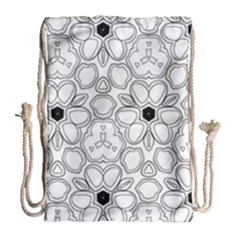 Pattern Zentangle Handdrawn Design Drawstring Bag (large)