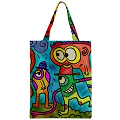 Painting Painted Ink Cartoon Zipper Classic Tote Bag by Celenk