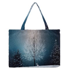 Winter Wintry Snow Snow Landscape Zipper Medium Tote Bag by Celenk
