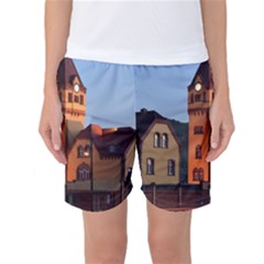 Blue Hour Colliery House Women s Basketball Shorts by Celenk