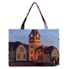 Blue Hour Colliery House Zipper Medium Tote Bag by Celenk