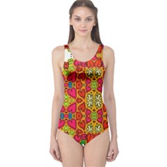 Abstract Background Pattern Doodle One Piece Swimsuit by Celenk