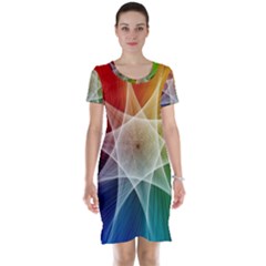 Abstract Star Pattern Structure Short Sleeve Nightdress