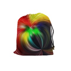 Circle Lines Wave Star Abstract Drawstring Pouches (large)  by Celenk