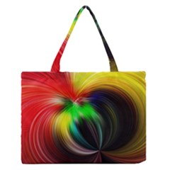 Circle Lines Wave Star Abstract Zipper Medium Tote Bag