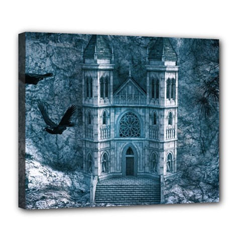 Church Stone Rock Building Deluxe Canvas 24  X 20   by Celenk