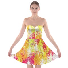 Painting Spray Brush Paint Strapless Bra Top Dress by Celenk