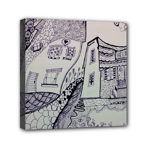 Doodle Drawing Texture Style Mini Canvas 6  x 6 