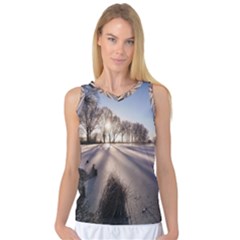 Winter Lake Cold Wintry Frozen Women s Basketball Tank Top by Celenk