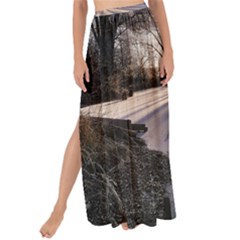 Winter Lake Cold Wintry Frozen Maxi Chiffon Tie-up Sarong by Celenk