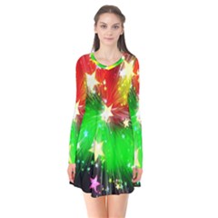 Star Abstract Pattern Background Flare Dress by Celenk