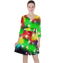 Star Abstract Pattern Background Ruffle Dress