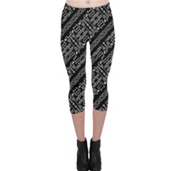 Tribal Stripes Pattern Capri Leggings  by dflcprints