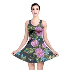 Beautiful Floral Pattern Reversible Skater Dress