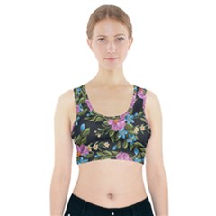 Beautiful Floral Pattern Sports Bra With Pocket