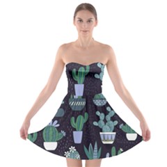 Cactus Pattern Strapless Bra Top Dress by allthingseveryone