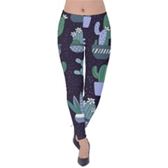 Cactus Pattern Velvet Leggings