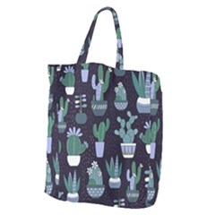 Cactus Pattern Giant Grocery Zipper Tote
