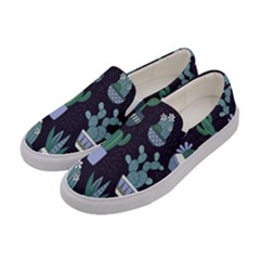 Cactus Pattern Women s Canvas Slip Ons