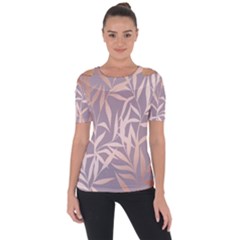 Rose Gold, Asian,leaf,pattern,bamboo Trees, Beauty, Pink,metallic,feminine,elegant,chic,modern,wedding Short Sleeve Top