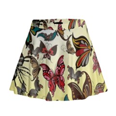 Colorful Butterflies Mini Flare Skirt