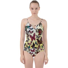 Colorful Butterflies Cut Out Top Tankini Set