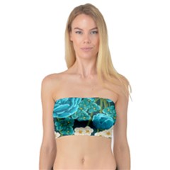 Light Blue Roses And Daisys Bandeau Top