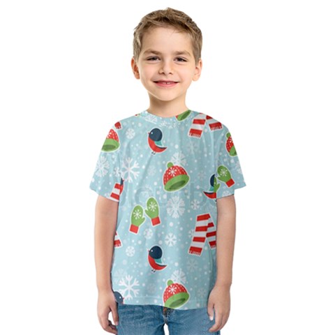 Winter Fun Pattern Kids  Sport Mesh Tee by allthingseveryone