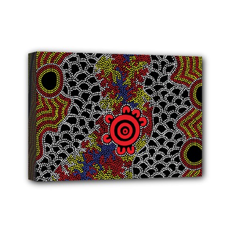 Aboriginal Art - Waterholes Mini Canvas 7  X 5 