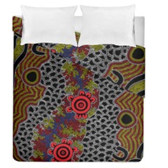 Aboriginal Art - Campsite Duvet Cover Double Side (queen Size) by hogartharts