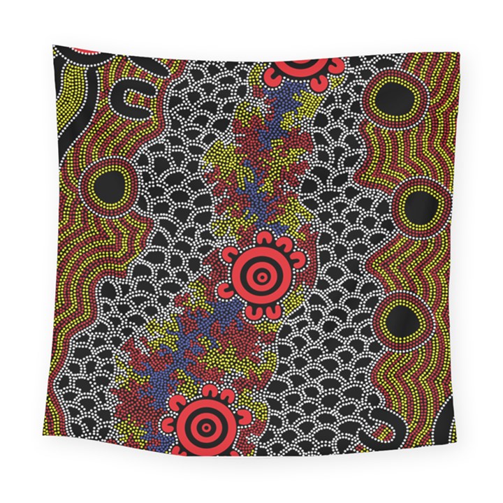 Aboriginal Art - Campsite Square Tapestry (Large)