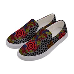 Aboriginal Art - Campsite Women s Canvas Slip Ons