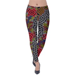 Aboriginal Art - Waterholes Velvet Leggings by hogartharts