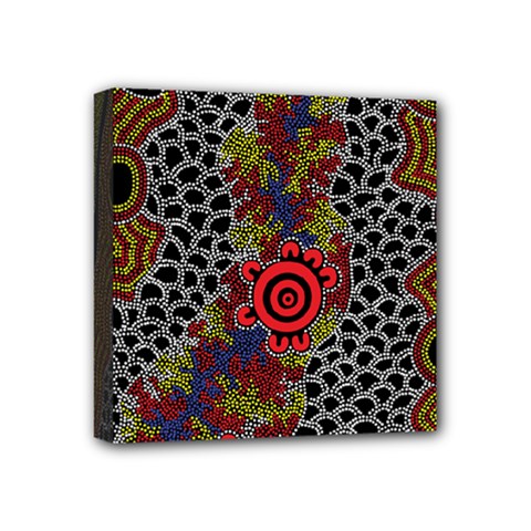 Aboriginal Art - Meeting Places Mini Canvas 4  X 4 